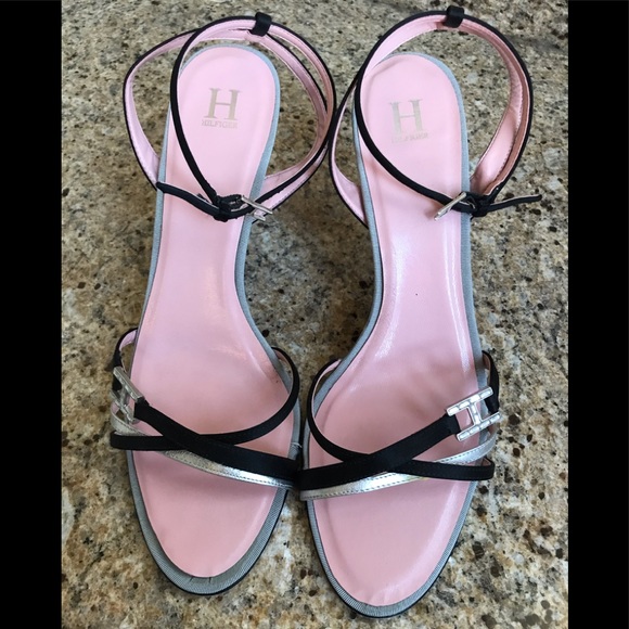 Hilfiger Sandals, Size 10, Black & Silver - Picture 2 of 5
